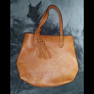 Brown faux leather bag